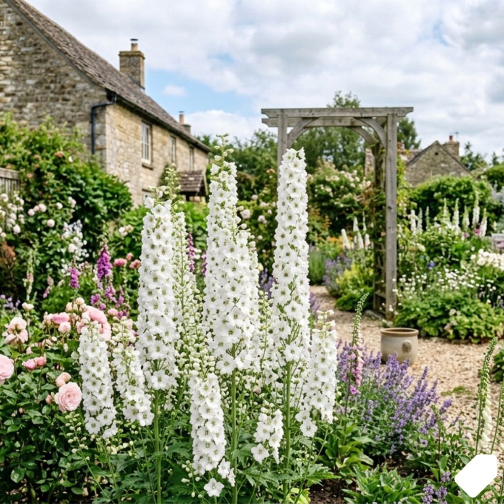 Delphinium blanc