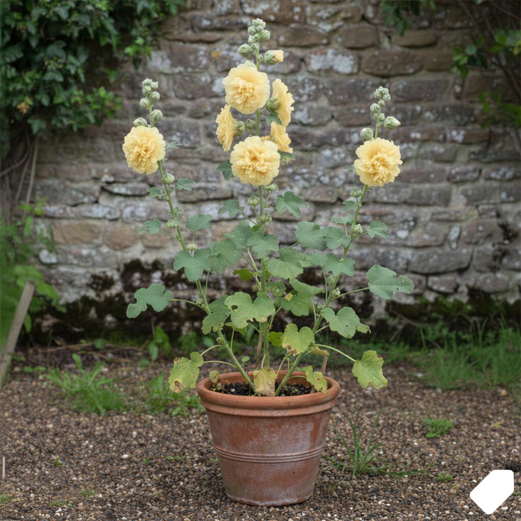 Rose trémière jaune