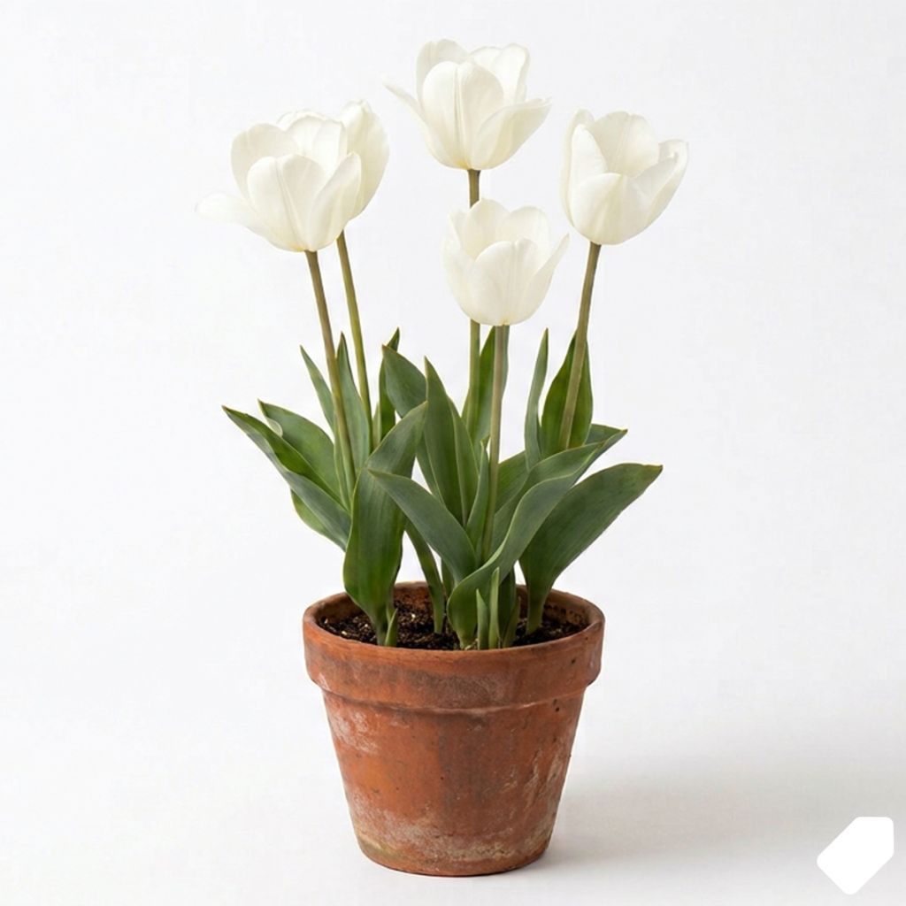 Tulipe à longue tige blanche