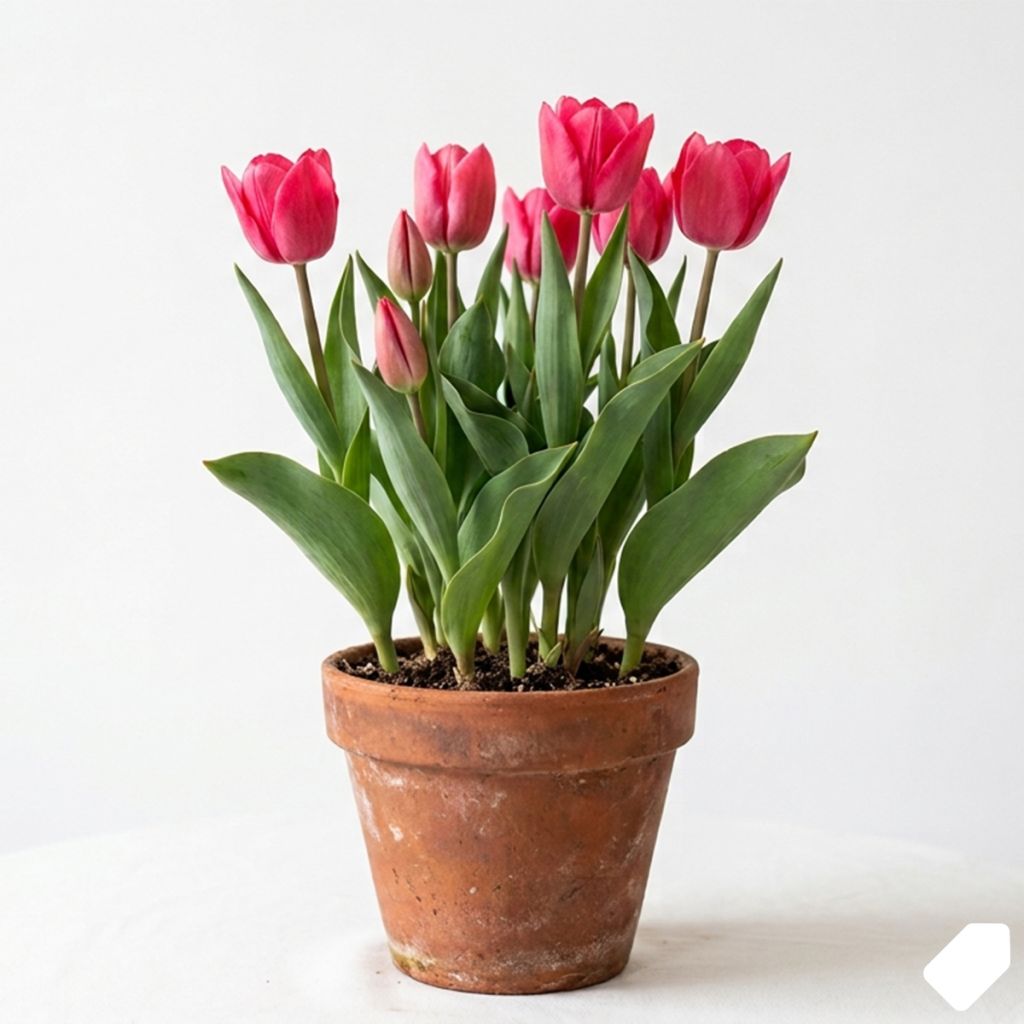 Tulipe à longue tige rose