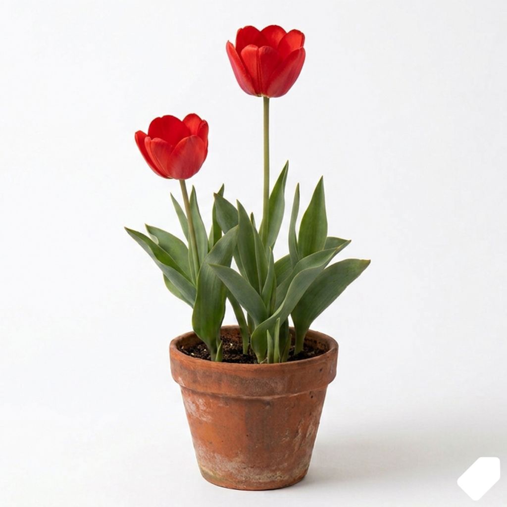 Tulipe à longue tige rouge