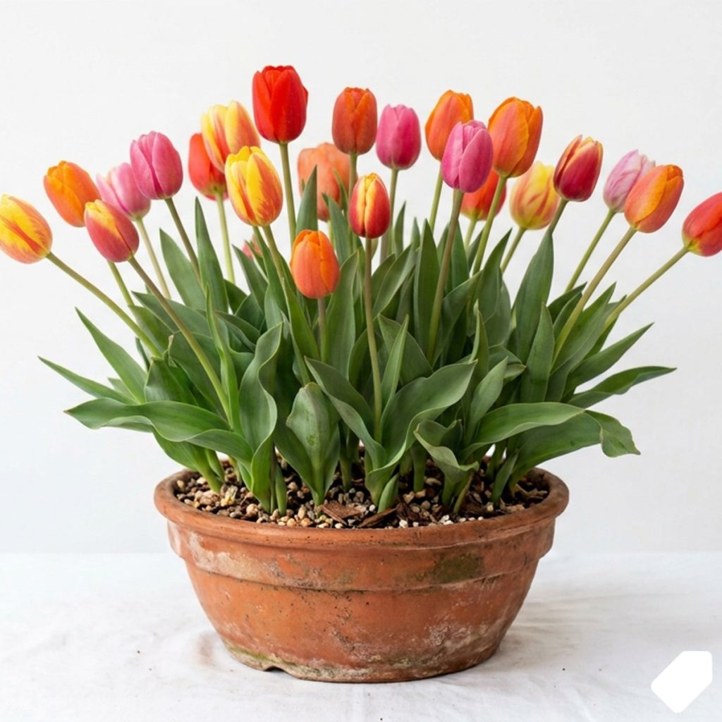 Tulipe à longue tige en mélange
